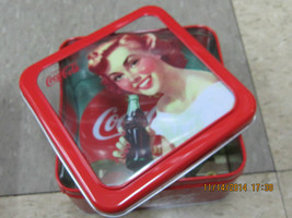 Coca-Cola Tin Box Square Window "Serve Coca-Cola at Home  " - NEW - $8.66