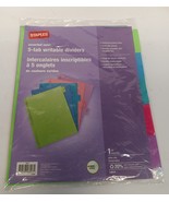 Staples Large Tabs Write &amp; Erase Paper Dividers 5-Tab Multicolor 486272 - $8.28