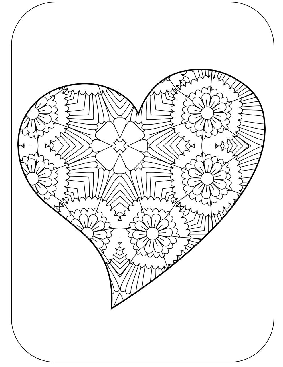 25 HEART COLORING Pages Adult Coloring Book (Volume 1); Meditation  Relaxation; P