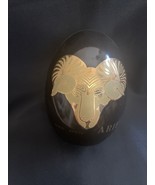 Aries Zodiac Sign Astrology Black Gold Ceramic Egg , Figurine, Ram, 3/21 To 4/19 - $7.69