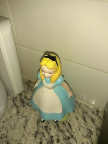 Vintage Disney Alice in Wonderland Sitting Alice & Cat Porcelain Figurine  RARE