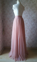 DEEP BLUSH Long Tulle Skirt Plus Size Floor Length Tulle Skirt Bridesmaid Outfit image 3