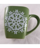 Starbucks Square Christmas Snowflake Coffee Mugs 2004 Red &amp; Green set of... - $23.75