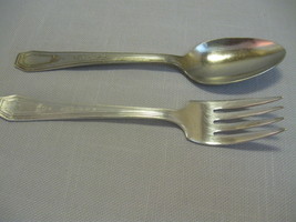 Silver Plate Salad Fork 5 3/8&quot; Tea Spoon 6 1/8: Monroe Silver Co 1860-Till? - $9.95
