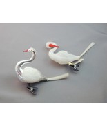 2 Antique Blown Glass Clip Bird Ornaments Czech Stork Mica Glitter One NWT - $125.00