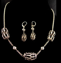 Vintage Designer PUZZLE ball sterling necklace set  - silver Italian puz... - $225.00