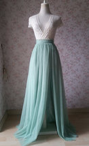 Sage Green Side Slit Tulle Skirt Plus Size Sage Green Bridesmaid Tulle Skirt image 1