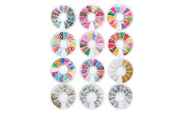 8 or 12 Wheels Combo Set Nail Art Polymer Slices Fimo Decal Accessories