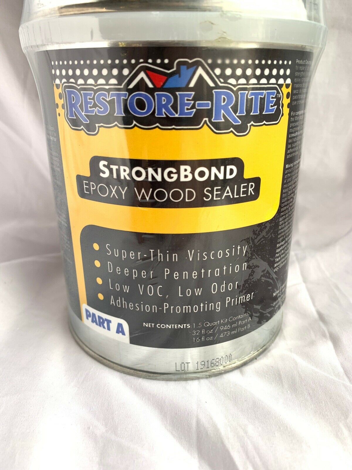 Restore-Rite Strongbond Epoxy Wood Sealer. 1.5 Quart Kit, Parts A & B. 48 fl oz