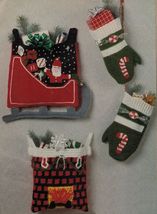 Santa Sleigh Fireplace Mitten Xmas Stocking Tree Skirt Place Mat Crochet Pattern - $9.99