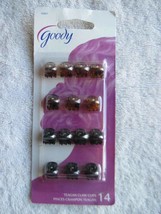 14 Goody Teagan Micro Claw Hair Clips Tortoiseshell Brown Black Small Tiny Jaw - $9.00