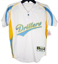 Youth Drillers Jersey Top Shirt White/Blue - Medium - $18.80