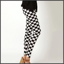 Checkered Black and White Skin Tight Stretch Pants Leggings Sized to Fit You