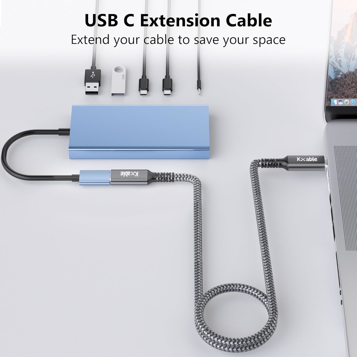 Usb C Extension Cable 6 Ft Type C Male To Female Extender Cord 4k Video Usb 3 Usb Cables