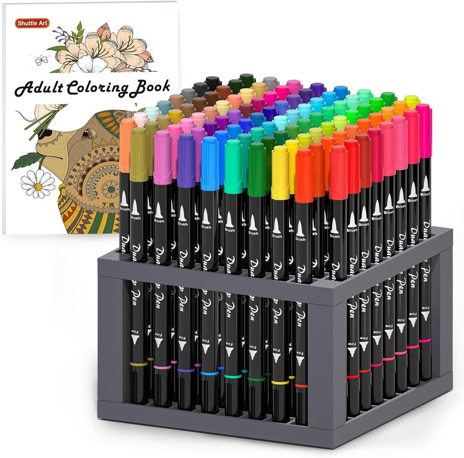 ZSCM 32 Colors Duo Tip Brush Markers Art Pen Set, Artist Fine and