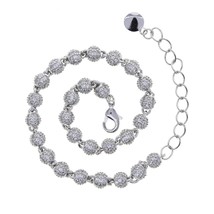 MiPave CZ 4MM Disco Ball Beaded Link Chain Hip Hop Men Jewelry Iced Out Bling Be - $80.34