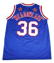 Meadowlark #36 Harlem Globetrotters Men Basketball Jersey Blue Any Size image 2