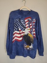 Vintage The Mountain Long Sleeve T Shirt American Eagle USA Flag Mens Me... - $18.95