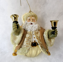 Christmas Hallmark Keepsake Ornament Santa Bell White Gold Jolly Kris Kr... - $7.72
