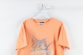 Vintage 90s Ralph Lauren Mens Medium Faded Spell Out Watercolor Fish T-Shirt - $40.05