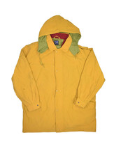 Vintage Gap Parka Jacket Mens L Yellow Windbreaker Hooded Retro Full Zip - $40.25