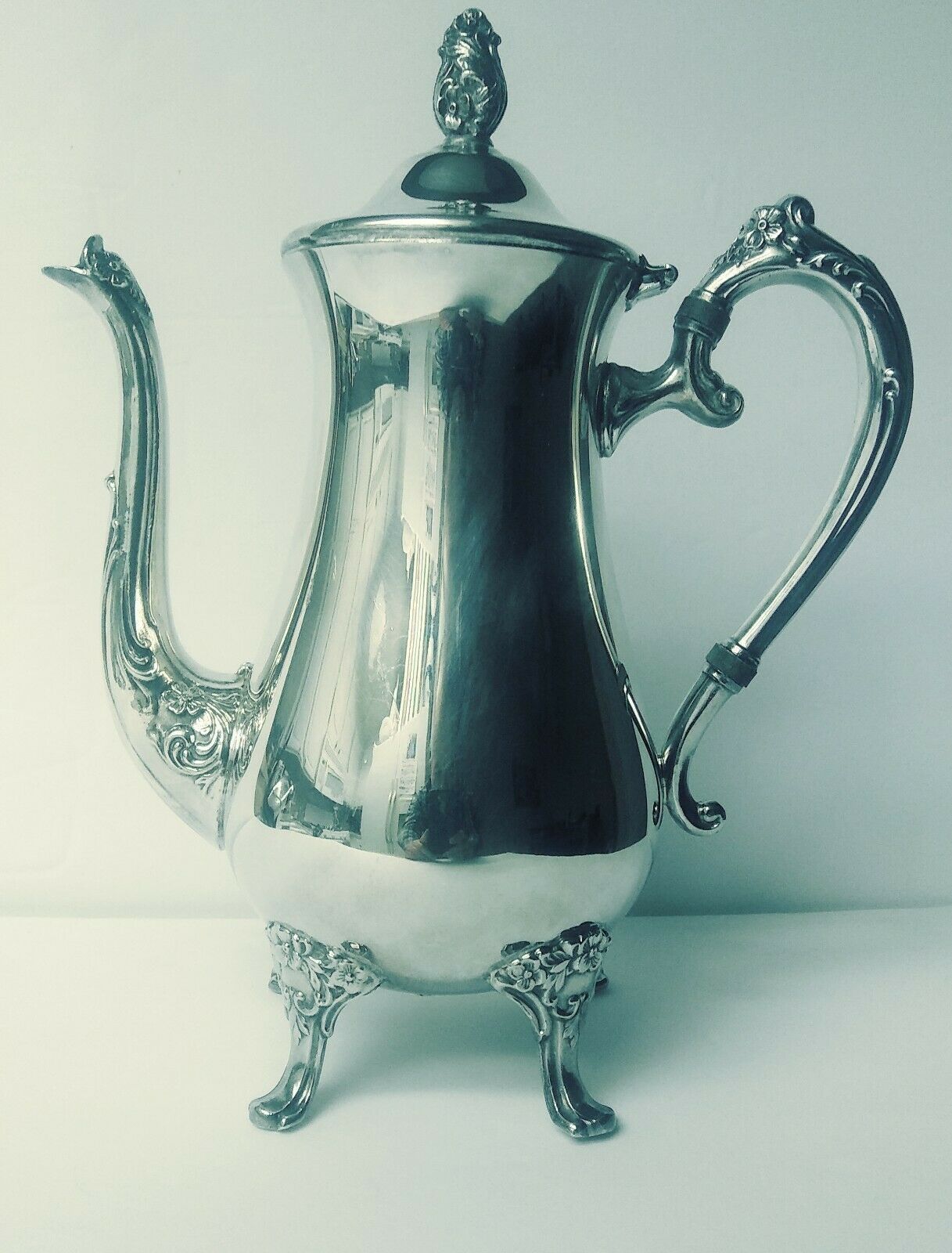 Vintage Raimond Silver Plate Coffee Tea Glass Carafe Holder With