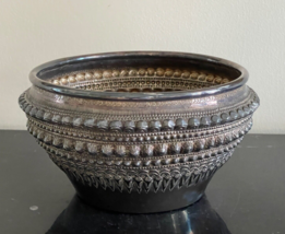 Vintage Laos Silver Repousse Bowl with Airavata Erawan Symbol 509 Grams - $900.00