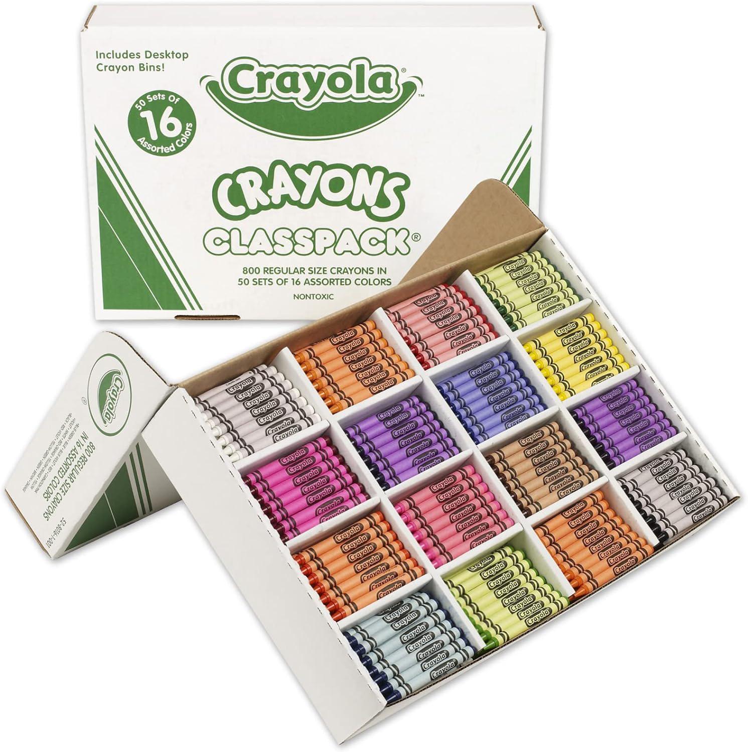 Trail maker 12 Pack Crayons - Wholesale Bright Wax Coloring Crayons in Bulk  10 Per Box 12 Box Bundle Art Set
