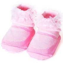 Baby Socks Lovely Cotton Summer Infant Socks 0-12 Months(Pink)