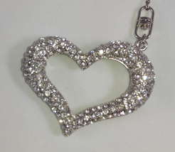 Stylized Heart Rhinestone Pendant Necklace on Chain Valentine&#39;s Day - $14.75
