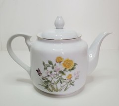 Mini Teapot, Andrea by Sadek Blue and White Leaves, Collectibles
