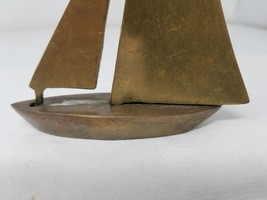Brass Sailboat Mid Century Modern Ship Desk Table Figurine - $23.70