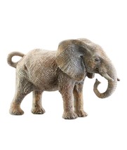 Standing Elephant Figurine Gray Realistic Textured Features 8.7" High African