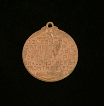 Vintage 1909 Centennial of Abraham Lincoln - Bronze medal pendant image 2
