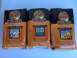 Bundle-3 items: HEB Cafe Ole Whole Bean Coffee-"Taste of Central Texas" (San Ant - $44.52