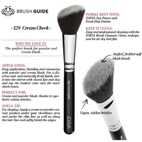 ZOEVA 128 Cream Cheek Brush Blush, Highlighter, Contour NEW Brushes