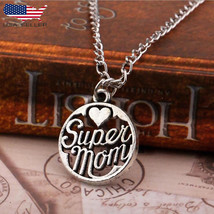 Super Mom Daughter Son Love Mama Women Necklace Pendant for Mothers Day ... - $9.79
