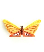 VTG Contempra Butterfly Status Brooch Pin Fashion Jewelry Oranage Red White - $12.99