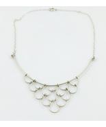FRINGE Link Sterling Silver Bib NECKLACE - 15 1/2 inches - FREE SHIPPING - $38.00