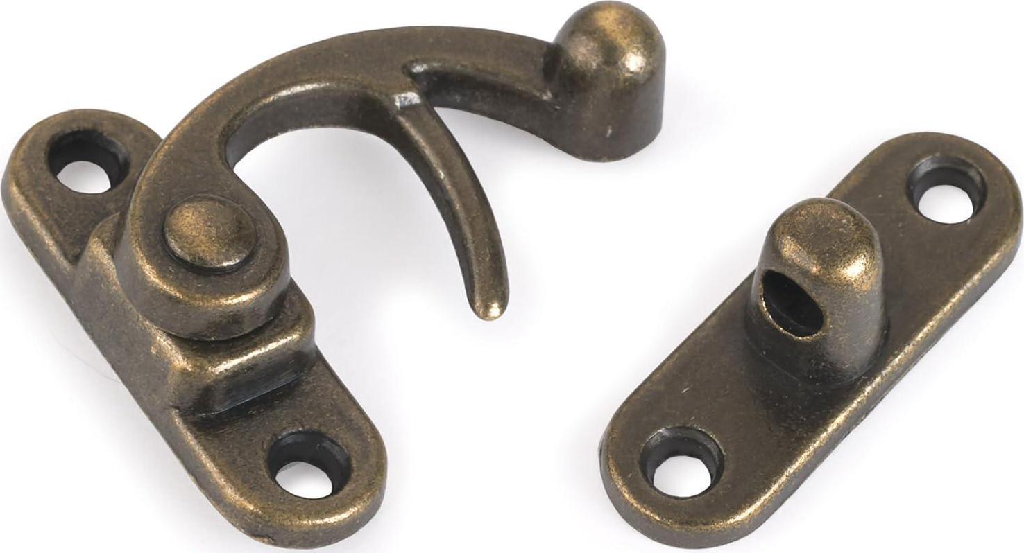 HIGHPOINT - Decorative Box Hinge Antique Brass with Screws Pair