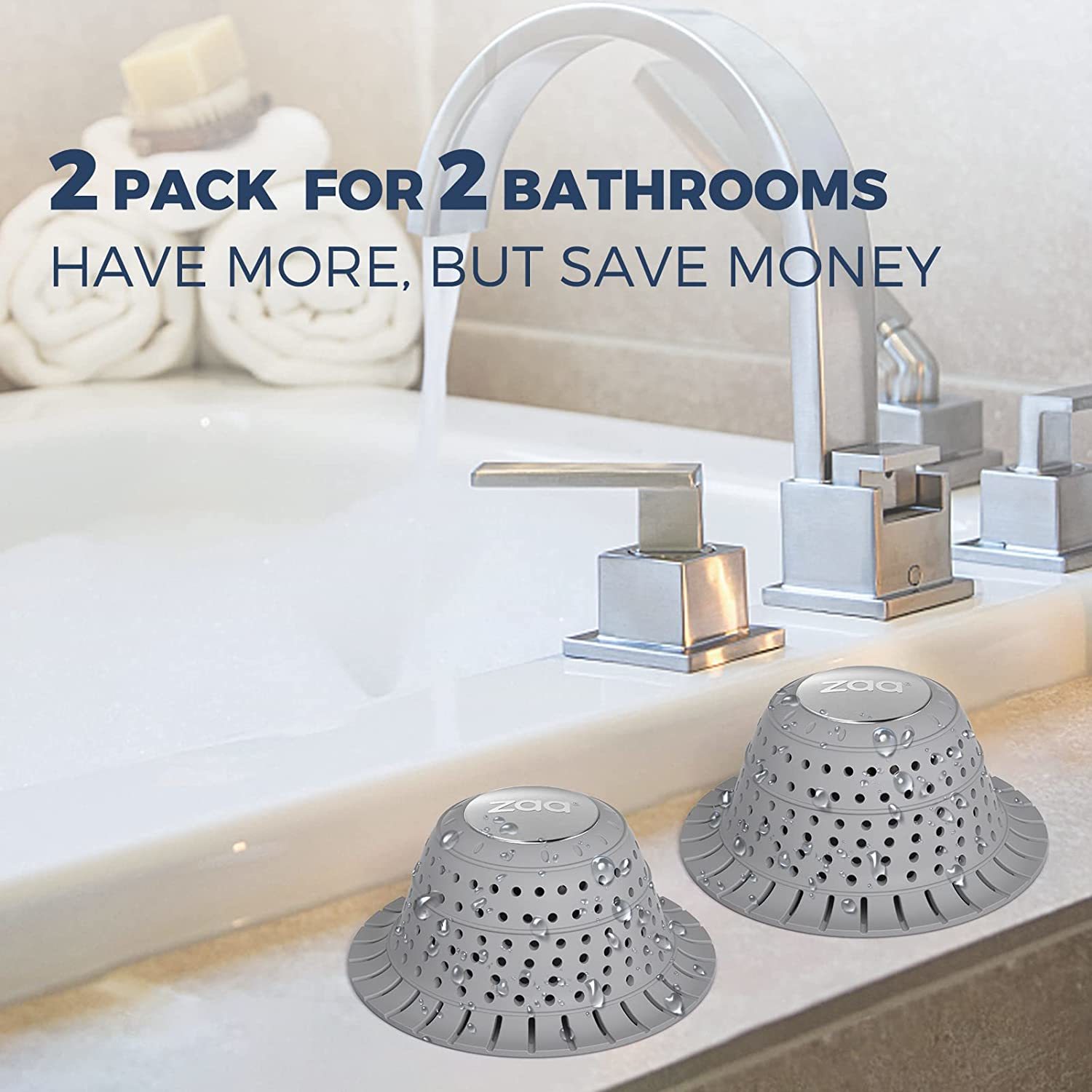 zaa Bathtub Drain Hair Catcher, Blue Silicone Collapsible 1 Pack Drain  Protector for Pop-Up and Regular Drains of Shower, Bathtub, Tub, Bathroom,  Sink 