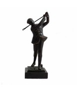 Bey Berk 12&quot; Bronzed Metal Golfer on Marble Base. - $82.95
