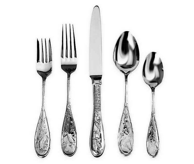 Primary image for Japanese Bird Audubon by Ricci Stainless Flatware 5-piece Place Setting New