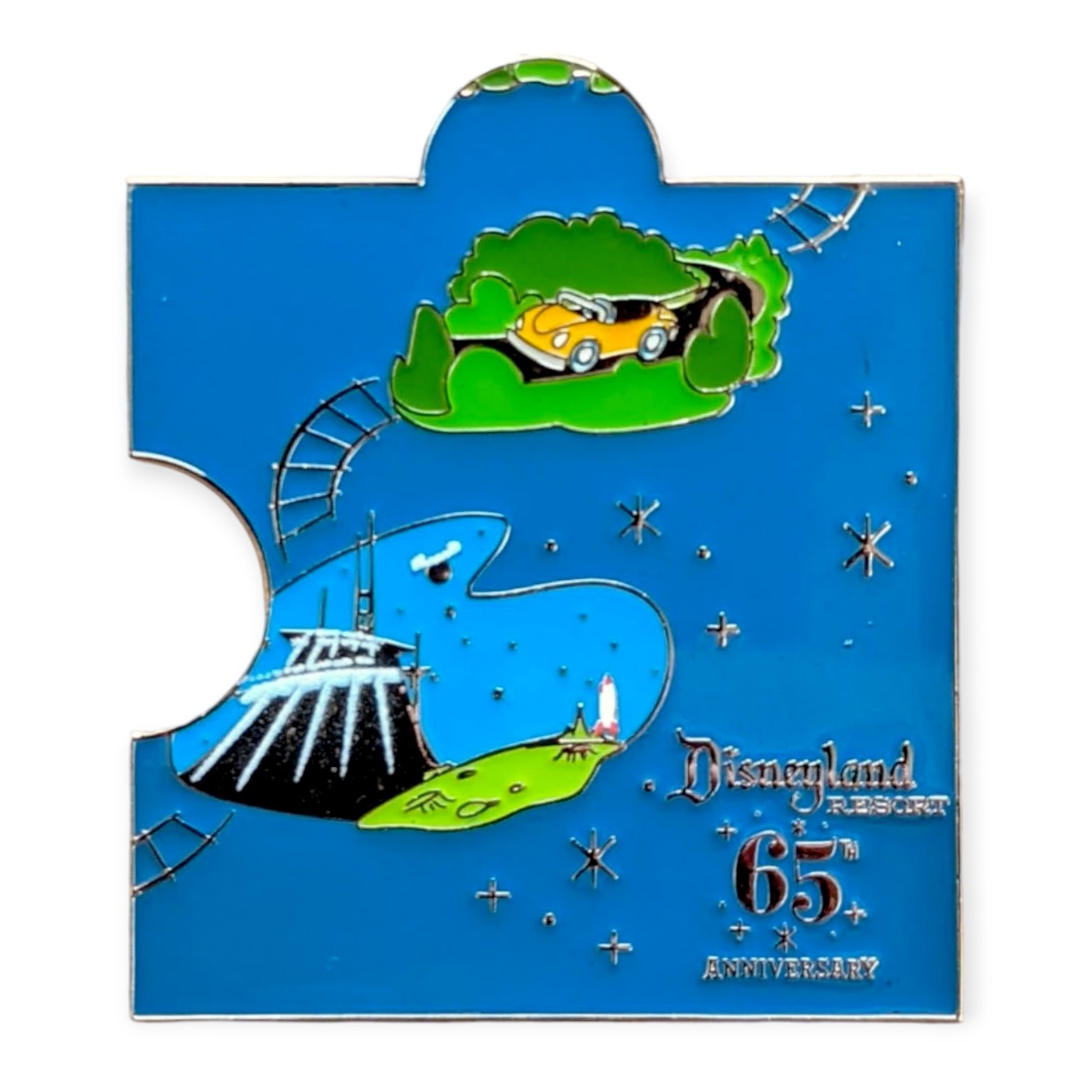 Primary image for Disneyland 65th Anniversary Pin: Autopia, Space Mountain Map Puzzle