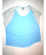 New Womens NYDJ Large L Blue Gray Top Blouse Color Block Light Soft Tee ... - $91.08