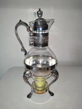 Vintage Raimond Silver Plate Coffee Tea Glass Carafe Holder With