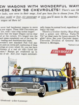 1958 Chevrolet Nomad and Brookwood Station Wagon Print Ad Antiques, Mode... - $15.08