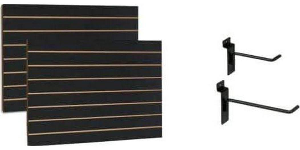 Only Garment Racks Black Slatwall Panels Organizer Kit (2) Desk & Drawer Organizers