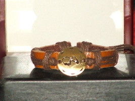Vintage Style Adjustable Gemini Leather Bracelet - $7.43