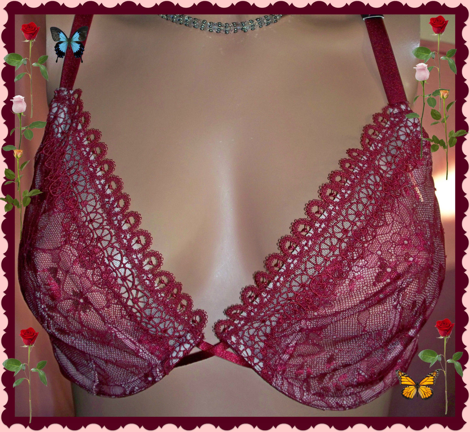 36DD Wine Lace Very S exy Back Victorias and 50 similar items